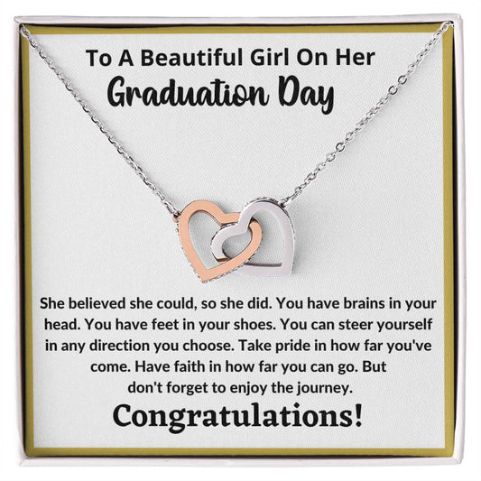 To A Beautiful Girl On Her Graduation Day | Interlocking Hearts necklace