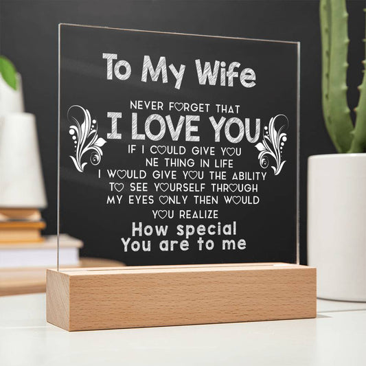 To My Wife | Square Acrylic Plaque